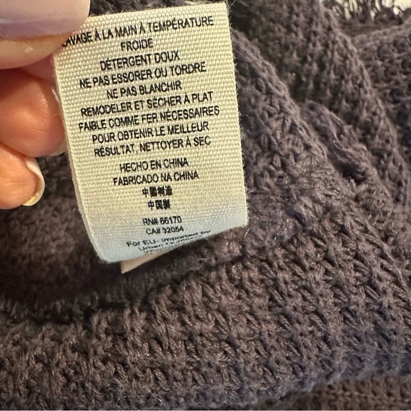 Free People Moonshine Sweater Size S Blue Cut Out Cold Shoulder Raw Edge (a3 - Picture 10 of 11